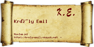 Krály Emil névjegykártya