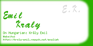 emil kraly business card