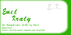 emil kraly business card